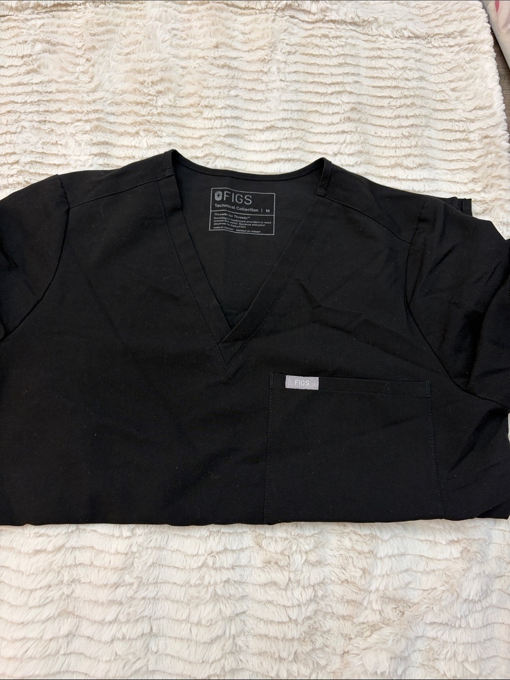 Figs women’s  Black V-Neck Medical Scrub Top